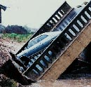 Bridge collapses due to overflowing river