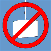 DO NOT hang a large crate from a fraying rope.