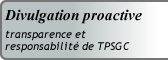Divulgation proactive - transparence et responsabilité de TPSGC