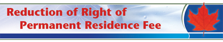 Reduction of Right of Permanent Residence Fee