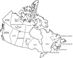Carte gographique du Canada