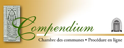 Compendium de procdure  Chambre des communes  Canada