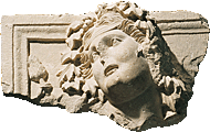 Architectural Relief with Head of Dushares-Dionysus