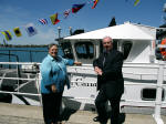 Sarnia-Lambton MP Pat Davidson and Minister Hearn with CCGC Cape Discovery in Sarnia Ontario