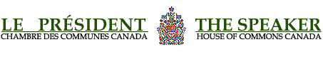 Le Prsident - Chambre des Communes Canada / The Speaker - House of Commons Canada