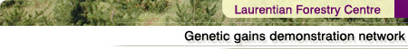 Banner - Laurentian Forestry Centre - Genetic gains demonstration network