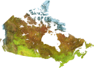 Satellite view of Canada