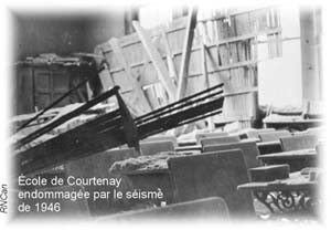 cole de Courtenay endommage par le sisme de 1946