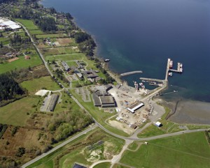 Aerial view of PGC/IOS, Victoria Airport, and Sidney