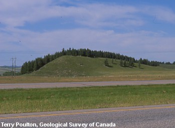 Morely Drumlins. Drumlins are a common sight at Morley Flats beside Highway 1, 42 km west of Calgary.