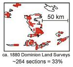 Great Sand Hills Region. Historical change in land area containing bare, exposed sand.