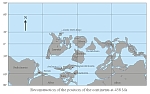 Reconstruction of the position of the continents Middle Ordovician