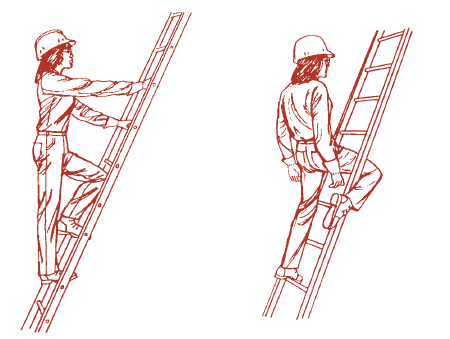 How to climb a ladder.