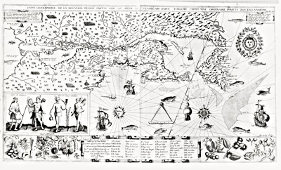 Image d'une carte intitule  Carte geographique de la Nouvelle Franse, 1612 