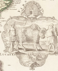 Agrandissement d'une section de la carte intitule  Amplissima regionis Mississipi, 1720 