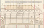 Dessin architectural montrant une section de l'difice du Centre, 1859
