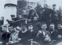 A group of merchant survivors arrive in St. John's, Nfld.