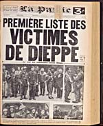 Premire liste des victimes de Dieppe [First List of Victims of Dieppe], August 11, 1942, La Patrie, Montreal, Que.