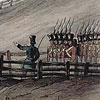 Lithograph of Colonel Wetherall advancing on Saint Charles, Lower Canada, November 25, 1837