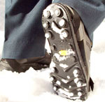 Wearing ice cleats in winter can help prevent a fall.