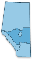 Alberta Map (Central Highlighted)