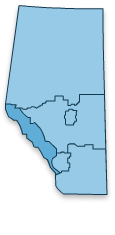 Alberta Map (Rockies Highlighted)