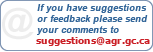 If you have suggestions or feedback please send your comments to suggestions@agr.gc.ca