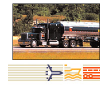 Tanker truck on a highway transporting dangerous goods