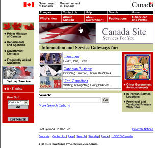 Government of Canada's Main Portal