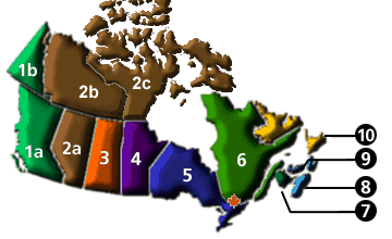 Map of Canada and its regions