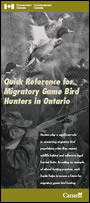 Quick Reference for Migratory Game Bird Hunters in Ontario