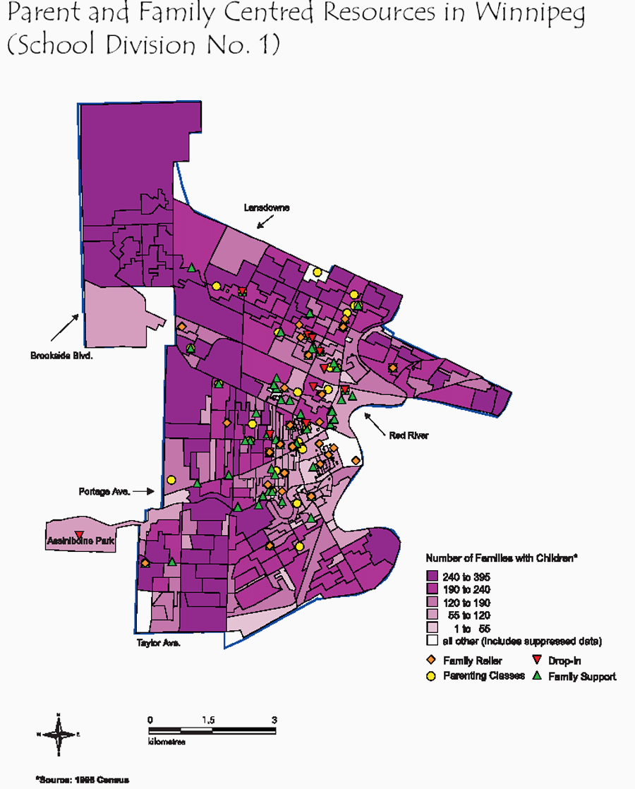 Figure 4.4 Parent and Family Centred Resources in Winnipeg (School Division No. 1)
