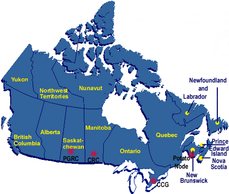 Clickable map of Canada