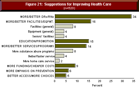 Figure 21:  Suggestions for Improving Health Care