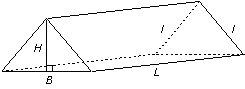 Calculs - Laire totale dun prisme est gale  la somme des aires des deux extrmits (deux triangles), des cts (deux rectangles) et de la base
