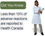 Did You know... Less than 10% of adverse reactions are reported to Health Canada