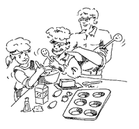 Parent and Children Baking
