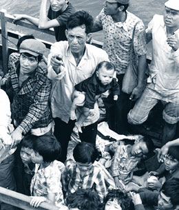 Photo of refugees on boat