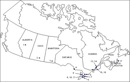 Canadian Steel Plant Locations in 2000