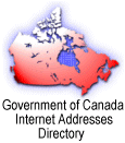 Map of Canada which links to Government of Canada Internet Addresses Directory