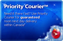Priority Courier - Need it there fast? Use Priority Courier for guaranteed noon next day delivery within Canada