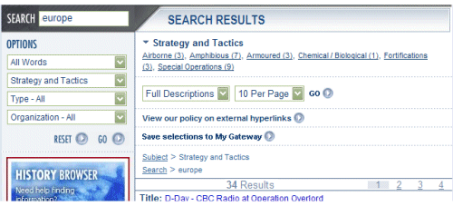 Example - Combining Keyword Searches and the Subject Topic Filter