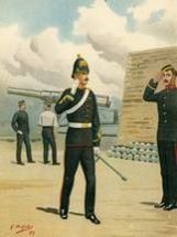 Officer and gunners, Royal Regiment of Artillery, 1889. 