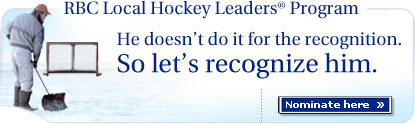 RBC Local Hockey Leaders® Program: He doesn't do it for the recognition. So let's recognize him.  Nominate here.