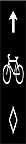 Pavement marking - Voided lozenge, bicycle, arrow.