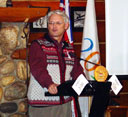 Premier Gordon Campbell visits Mike Wiegle Helicopter Skiing Resort