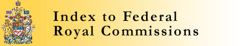 Banner: Index to Federal Royal Commissions