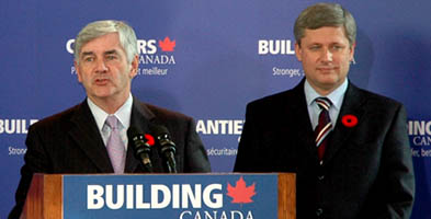 Le ministre Lawrence Cannon et le Premier ministre Stephen Harper