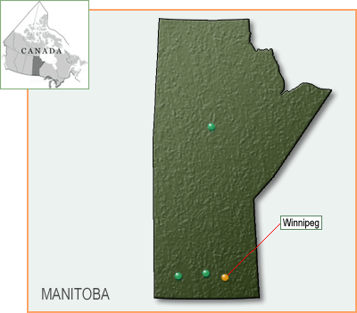 Carte de la province du Manitoba