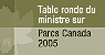 Table ronde du ministre sur Parcs Canada - 2005